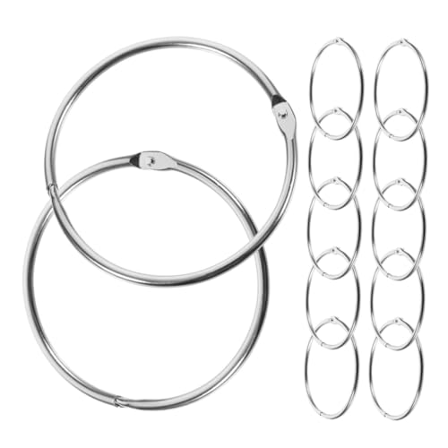 CAXUSD 12St Binderinge für DIY bastelring ringbuch ordner metall metallclips Buchbinderinge flexible Buchringe exquisite Notizbuchbinderringe Notebook-Clipringe Eisen Silver von CAXUSD