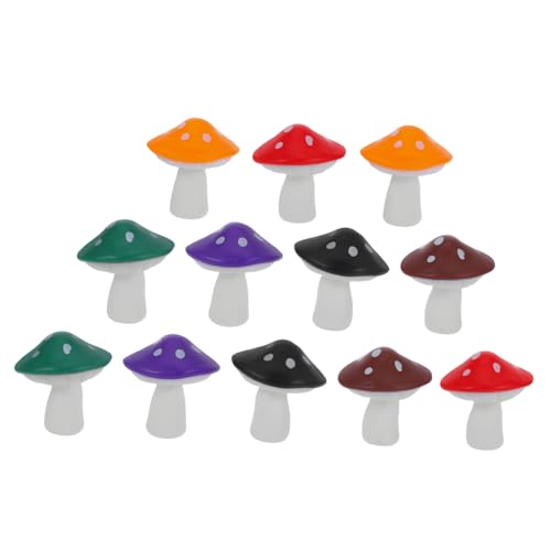 CAXUSD 12st Mini-Pilze Geisterpilze Halloween-Pilze Figur Pilze Mini-Ornamente Gefälschte Pilzpilze Miniaturstatuen Kleiner Zierkaninchen Mikropilze Dekoration Kaninchen Mini-Tops Plastik von CAXUSD