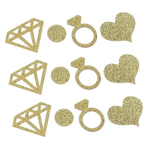 CAXUSD 2 Hochzeitskonfetti bunt komfetti gring party supplies ringsling Partydekorationen Junggesellinnenabschied Konfetti in Herzform Konfetti in Ringform Papier Golden von CAXUSD