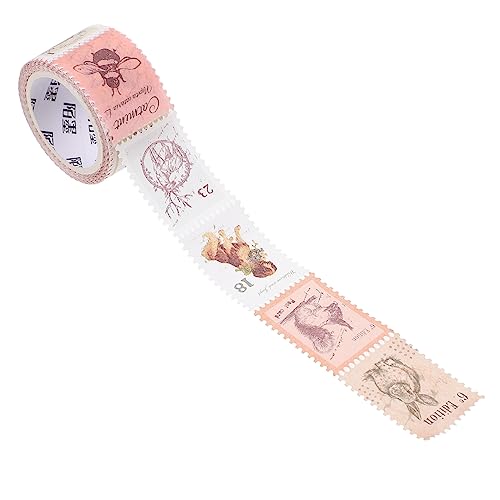 CAXUSD 2 Rollen Stempel Und Washi Tape Scrapbooking Wasserflaschenetiketten Pflanzenetiketten Farbige Aufkleber Vintage Stempelaufkleber Bastelaufkleber Briefdekor Retro Washi von CAXUSD