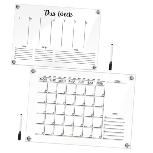 CAXUSD 2 Sets Wochenplaner Tafelspitze Magnetisches Whiteboard Weiße Tafel Kalenderplaner Mini Whiteboard Hochzeit Trocken Abwischbare Tafel Nachrichtentafel Zeichenbrett von CAXUSD