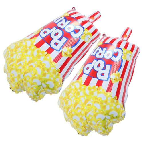 CAXUSD 2 Stk Popcornballon Snack-Ballons Folien-Popcorn Donut-Ballons Eisballons Popcorn-Ballon Filmabend Dekoration Partygeschenke für den Filmabend Popcorn-Dekorationen Aluminiumfolie von CAXUSD