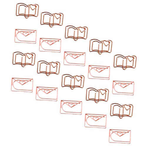 CAXUSD 20 Stück Geformte Büroklammern Praktische Büroklammern In Buchform Büroklammern In Buchform Rechnungenklemme Schreibtischzubehör Mehrzweck Büroklammern von CAXUSD