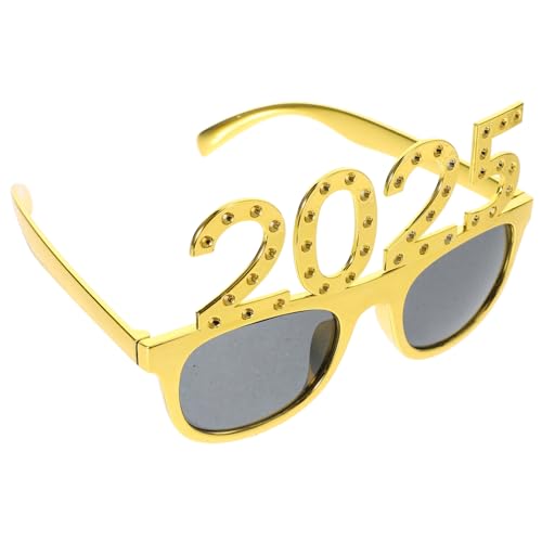 CAXUSD 2025 Spaßbrille partybrillen Strass Brille Fotorequisiten Brille Eyewear mit Zahlenmuster Silvesterbrille Partyzubehör für das neue Jahr Tanzbrille Zahlenbrille Neujahrsbrille Stk von CAXUSD