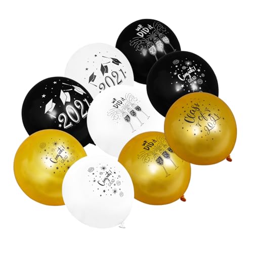 CAXUSD 24 Stück 12 2021 Latexballon Partyballons Latexballons Luftballons Für Die Abschlussfeier Luftballons Für Die Partydekoration Abschlussballons Emulsion von CAXUSD