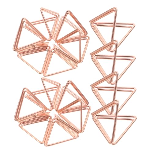 CAXUSD 24St Dreieckiger Geldscheinhalter Memohalterständer Fotohalter Mini-Tischkartenhalter Notiztischständer Tischschildständer Gedeckhalter Ständer für Fotoclips Metall Rose Gold von CAXUSD