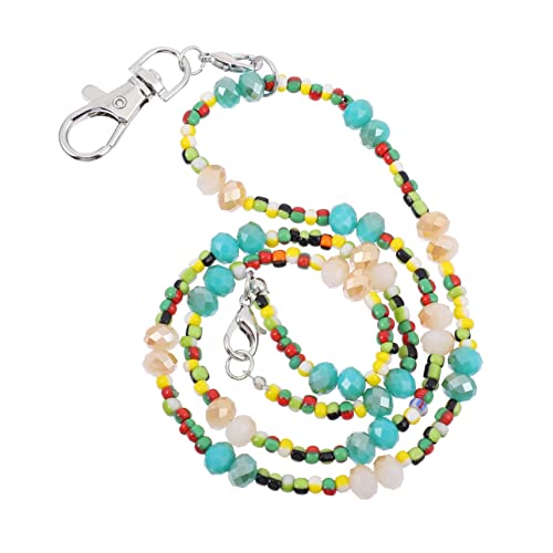 CAXUSD 2St Einfache Reißverschlusskette Handy-Schlüsselband Schlüsselanhänger für Handy Lanyard bag charm handy schlaufe band ID-Schlüsselband Schlüssel hängende Kette Glasperlen Blue von CAXUSD