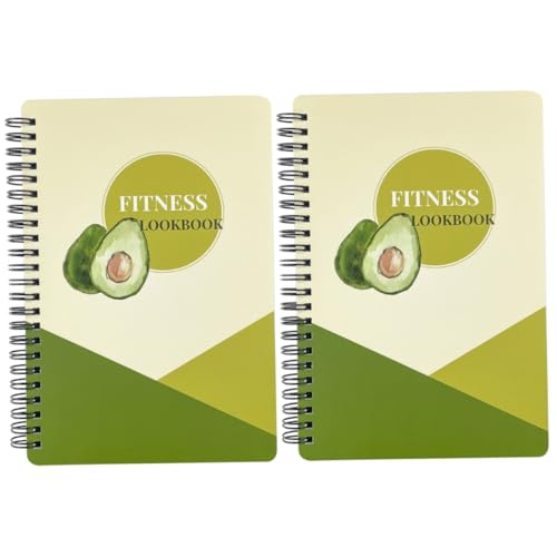 CAXUSD 2St Fitness-Notizbuch Fitness-Agenda-Notizblock spiralblock Reise Notizblock A5-Notizbuch fitness kalender fitnesskalender Workout-Agenda-Notizblock Diät-Workout-Notizblock Papier von CAXUSD