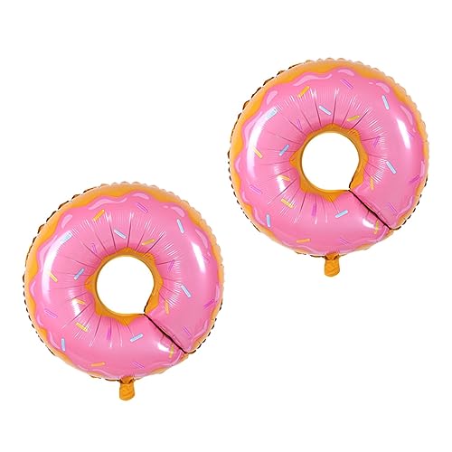 CAXUSD 2st Donut-folienballons Dekorationen Für Eispartys Geburtstag Luftballons Geburtstagsfeier Hochzeitsdekoration Donut-geburtstagsparty-dekorationen Donut-luftballons Rosa von CAXUSD