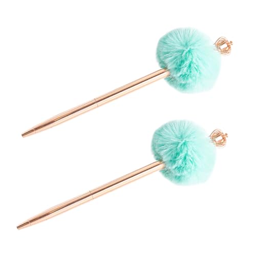 CAXUSD 2st Kugelschreiber Kronen- -stift Kawaii-stifte Pompom Zeichenstift Schild Stift Geschenkstift Für Mädchen Stift Studieren Kronen-pompon-stift Unscharfer Stift Plüsch von CAXUSD