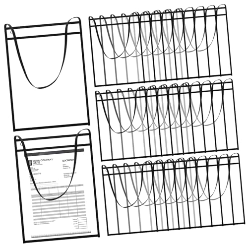 CAXUSD 30 Stk Hängender Tickethalter Plakatröhre Token aufbewahrungstaschen büromaterial Inhaber einer Restaurantbestellungskarte Organizer zum Aufhängen von Ordnern das Haustier Black von CAXUSD