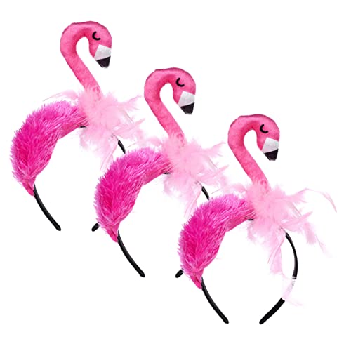 CAXUSD 3St Flamingo-Stirnband Haarband kinderkostüme hairbands hair band haar band Entzückender Cartoon-Flamingo-Haarschmuck lustiges Stirnband Tierstirnband tierischer Kopfschmuck Samt von CAXUSD