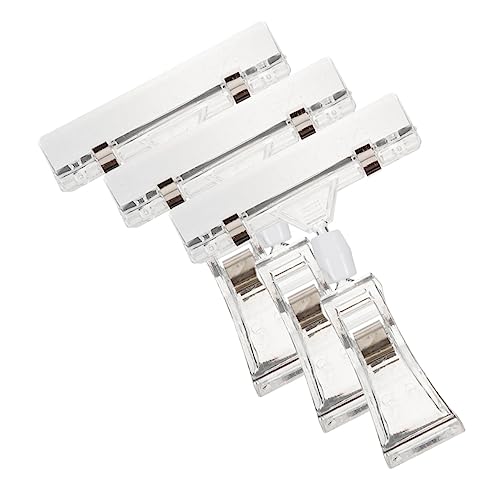 CAXUSD 3pcs Rotierender Preisordner Doppelseitige Clips Drehbare Schilderclips Plakatständer Einseitig Clip Für Korbetiketten Einziehbar Fotoclips Karte Zeichen Tür Transparent Plastik von CAXUSD