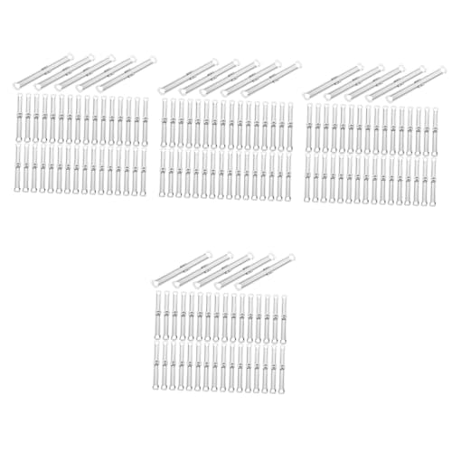 CAXUSD 4 Sätze Bindemittel Befestigungselemente Notizbuch Binder Papierverschlüsse Planer Binder Ordnertrenner Zinke Bindeklammern 2-loch-bindermechanismus Metall Silver 100 Stück * 4 von CAXUSD