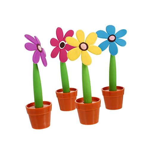 CAXUSD 4 Stück Schulkugelschreiber schulzeug farbige kugelschreiber schreibwaren set Schreibwarenset Sonnenblumenstifte Blumentopf-Kugelschreiber Kugelschreiber für Kinder Schreibstift von CAXUSD