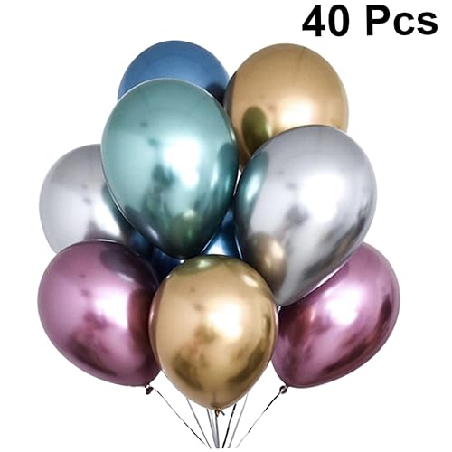 CAXUSD 40 Stück Latex Metallic Luftballons Bunten Farben Für Geburtstags Und Hochzeitsfeiern Ideal Für Kreative Dekorationen Und Geschenkfüllung Für Besondere Anlässe von CAXUSD