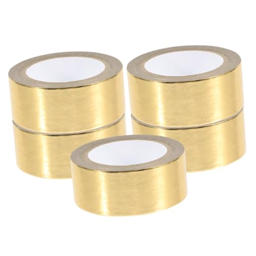 CAXUSD 5 Rollen dekoratives Klebeband Tagebuchband Pastell Goldband bastelmaterial für wiederverwendbar klebeband metallisches Washi-Tape Breites Washi-Tape bronzieren Golden von CAXUSD