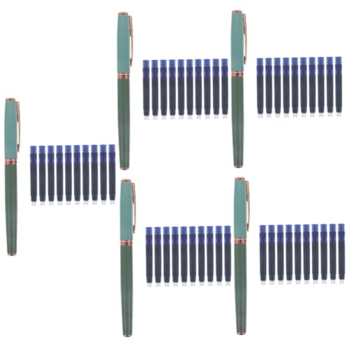 CAXUSD 5 Sätze Business-stift Einziehbar Grüner Stift Füllfederhalter Aus Platin Tinte Grüne Stifte Füllfederhalter Extra Fein Brunnen Goldener Stift Zeichenstift Füller Gel Metall Green von CAXUSD