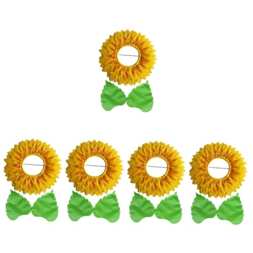 CAXUSD 5 Sätze Kopfschmuck Aus Sonnenblumen Blumenhut Tanzkostüm Halloween-blumenkopfbedeckung Sonnenblumen-gastgeschenke Blumenkopfschmuck Blumenkostüm Party-Requisite Seidentuch von CAXUSD