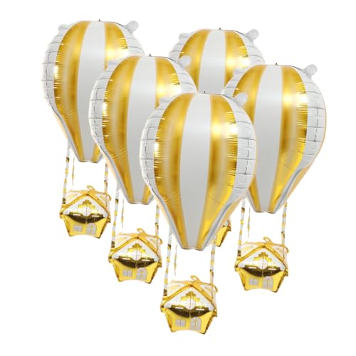 CAXUSD 5 Stück Heißluftballon Geburtstagsfeier Luftballons Party Deko Luftballons Aluminiumfolienballons Abschlussfeier Dekorationen Hochzeit Party Luftballons Aluminium von CAXUSD