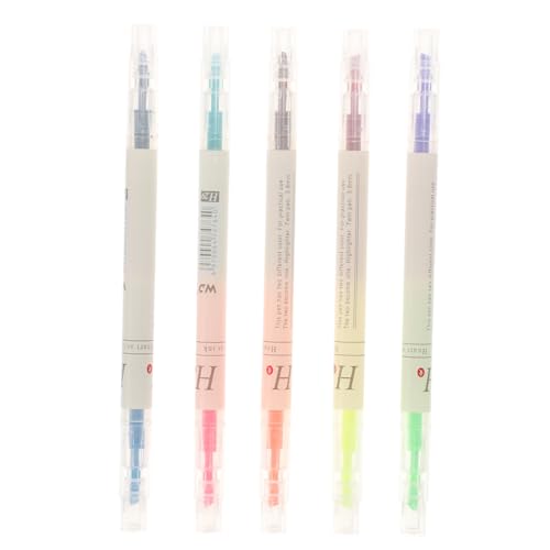 CAXUSD 5st Fetter Markierungsstift Aquarellstift Stiftmarker Textmarker Fluoreszierender Stift Tragbarer Markierungsstift Tragbarer Marker Highlighter Auf Wasserbasis Plastik Colorful von CAXUSD