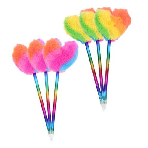 CAXUSD 6st Liebe Kugelschreiber Lustiger Schreibstift Herz Kugelschreiber Kawaii Kugelschreiber Puffstifte Plüschstift Textmarker Bommelstifte Mit Krone Süße Stifte Pom-pom-stift Plastik von CAXUSD