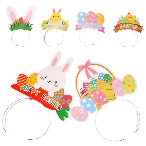 CAXUSD 6st Ostern Stirnband Cosplay-stirnband Für Ostern Ostern-cartoon-stirnband Osterkopfschmuck Kopfbedeckung Für Die Osterparty Osterhaarschmuck Party-stirnband Ostergeschenke Papier von CAXUSD