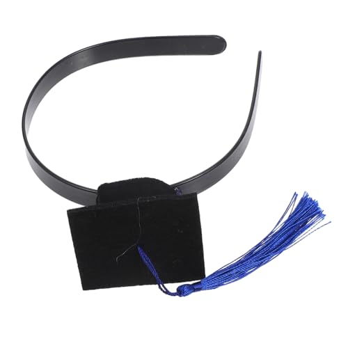 CAXUSD Abschlusskappe Stirnband Grad Stirnband Abschlusskappen-Haarband Gefälligkeiten für Abschlussfeiern Party-Stirnbänder Mini-Abschlusshut-Stirnband Party-Stirnband Polyester Blue von CAXUSD