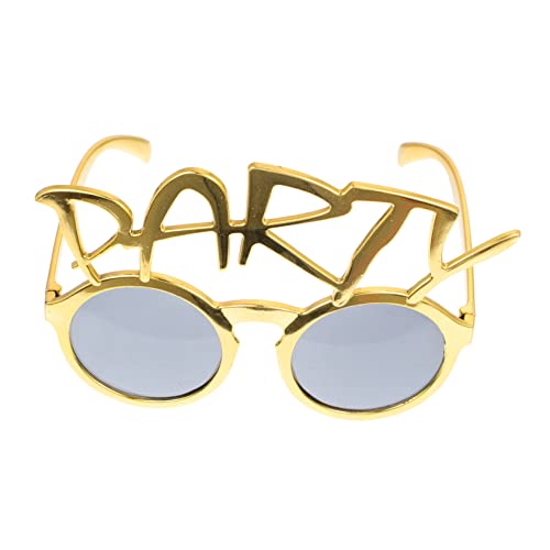 CAXUSD Alphabet-lustige Gläser Rave Neuheit Sonnenbrillen Für Erwachsene Partyzubehör Sonnenbrille Lustige Brille Sonnenbrille Aufstecken Steampunk-Brille Kostümparty Golden STK von CAXUSD