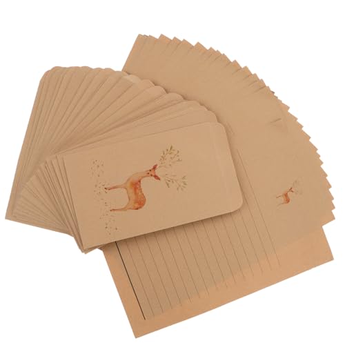 CAXUSD Briefpapier-Set Inhaber von Geldkarten Briefumschläge mit Weihnachtsmotiv Vintage-Briefpapier Weihnachtskarten mit Umschlägen Pergamentpapier zum Schreiben Schreibpapier Brown von CAXUSD