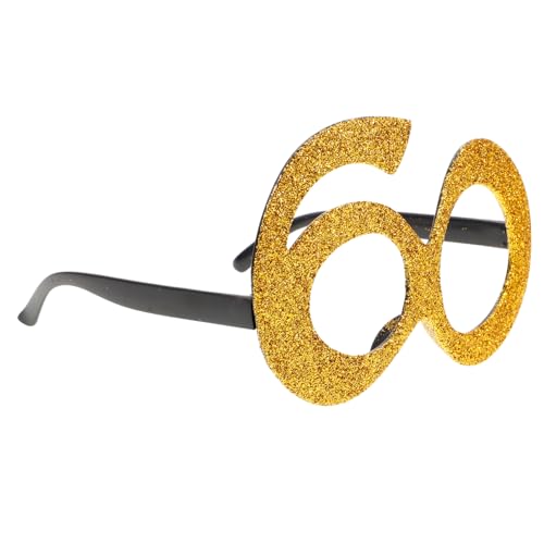 CAXUSD Digitale Brille Geburtstag Papierbrille Rave-Brille Neuartige Sonnenbrille Geburtstagsdekorationen Für Frauen Geburtstag Brille Photo Booth Requisiten Geburtstag Brillen Golden Abs von CAXUSD