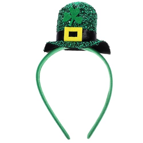 CAXUSD Klee-cuckold Irisches Haarband Satin-stirnband Kleeblatt-kopfschmuck St. Patricks-day-kostüm Kopfbedeckungen Für Irische Partys Kleeblatt-haarreifen Festival-party-requisite Stoff von CAXUSD