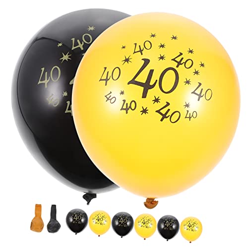 CAXUSD Latexballons Für 40 Geburtstag Und Geburtstagsdekoration Partybedarf Für Innen Und Außeneinsatz Schwarze Und Goldene Ballons von CAXUSD