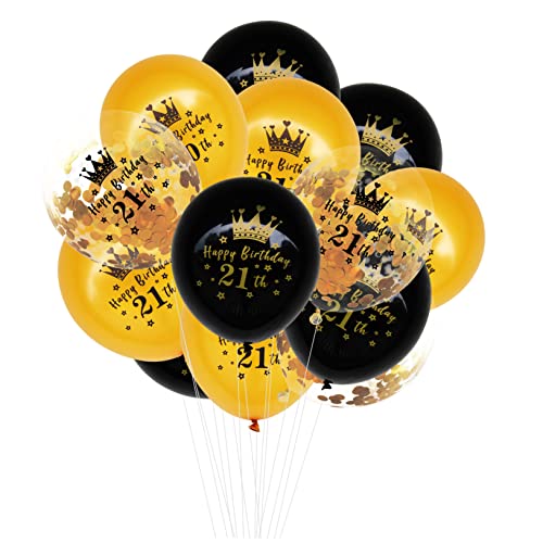 CAXUSD 15 Stücke Geburtstag Luftballons Set Konfetti Stil Dekorative Latex Banner Für Party von CAXUSD