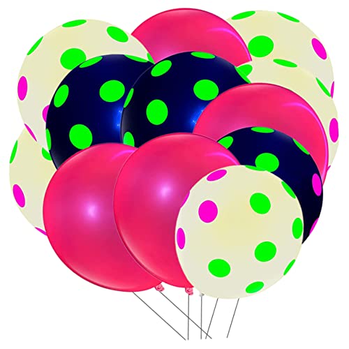 CAXUSD Luftballons Set Neon Luftballons Mit Leuchtpunkten Fluoreszierende Ballons Candy Farben Für Hochzeits Und Geburtstagsfeiern Ideale Deko Für Nächtliche Events Und Partys von CAXUSD