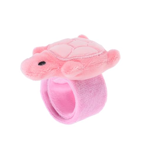 CAXUSD Plüschpuppenarmband Kinderpflaster Armbänder für Handgelenke Plüschspielzeugarmbänder Schildkröte Lockeres Armband Cartoon-Slap-Armband Sammelzubehör PP Baumwolle Rosa von CAXUSD