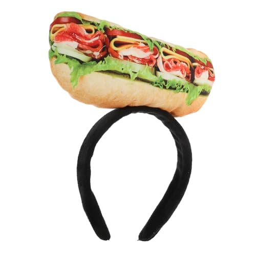 CAXUSD Sandwich-stirnband Stirnband Für Rollenspiele Schöner Kopfschmuck Aus Essen Lebensmittel-haar-accessoires Stirnband Im Sandwich-imitat Essen-kopfbedeckung Sandwich-kopfreifen Stoff von CAXUSD