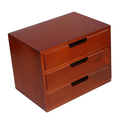 CAXUSD Schubladenschrank büro organizer Kosmetik-Organizer Schreibtisch Schubladenbox schreibtische schubladentrenner kleine schubladen für schreibtisch Desktop-Organizer Holz Brown von CAXUSD