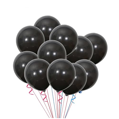 CAXUSD Schwarze Runde Latexballons Farbe Partyballons Für Geburtstag Hochzeit Halloween Und Feierdekoration von CAXUSD