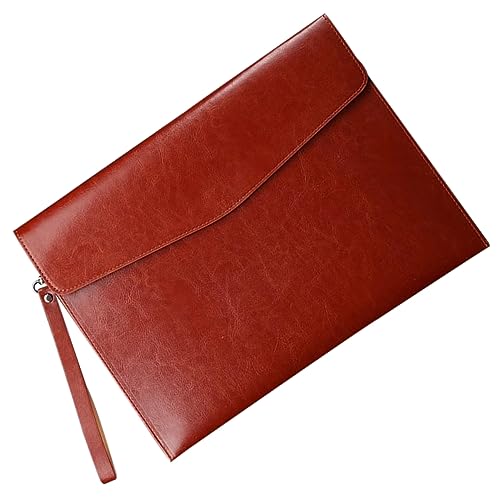 CAXUSD Taschenhalter aktenkoffer aktentaschen zipties Tasche für Männer und Frauen Datei-Wallet erweitern damen geldbörse reise portemonnaie Dokumenten-Organizer-Tasche A4-Tasche Pu Brown von CAXUSD