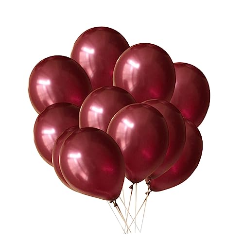 CAXUSD Weinrote Luftballons Latex Helium Ballons Für Hochzeit Geburtstag Valentinstag Und Partydekoration Runde Luftballons Dunkelrot von CAXUSD