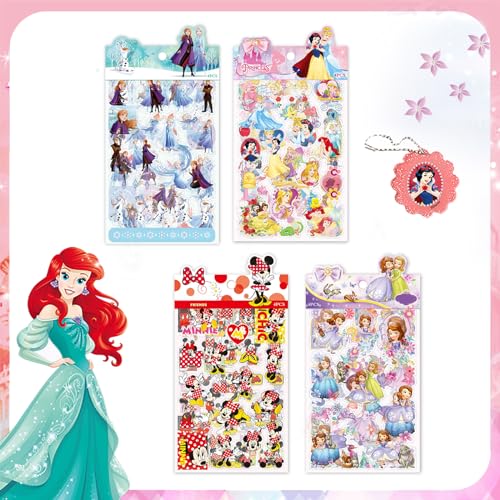 Aufkleber Kinder, 300+ Cartoon Prinzessin Aufkleber Party Favor Set für Mädchen Jungen Abnehmbar 3D Stickers Basteln Notebook Aufkleber für Kinder Party Dekoration von CAYUDEN