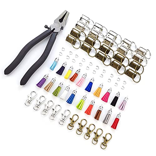 70-teiliges Schlüsselanhänger-Hardware-Set, 20 Stück Schwanz-Clips, 20 Stück bunte Leder-Schlüsselanhänger, 10 Stück Karabinerverschluss, 10 Stück H von CAZSTYK