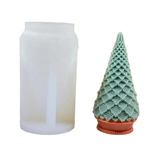 CAZSTYK 3D-Weihnachtsbaum-Kerzenform, Silikonform für Kerzenherstellung, handgefertigte Seife, Fondant, Kuchen, Epoxidharz, Basteln von CAZSTYK