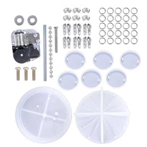 CAZSTYK Silikonform zum Selbermachen, Musikbox-Set, Herzform, Karussell, Harz, drehbar, Spieluhr-Form-Set, DIY-Kunstwerkzeug von CAZSTYK