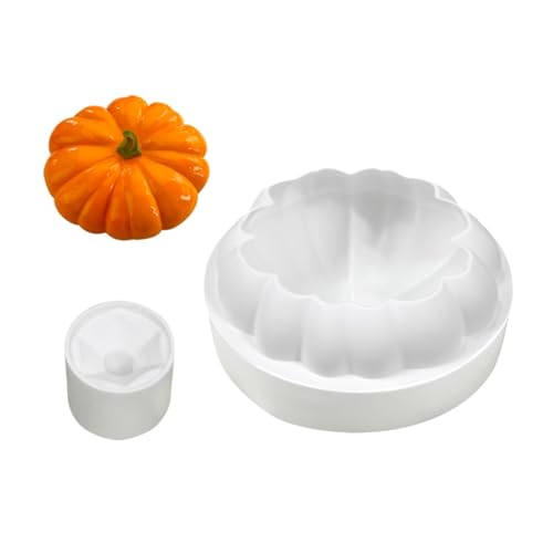 Set mit 2 Herbstmotiven 3D-Kürbisformen aus Silikon für Halloween, Dessert, Silikon-Textur von CAZSTYK