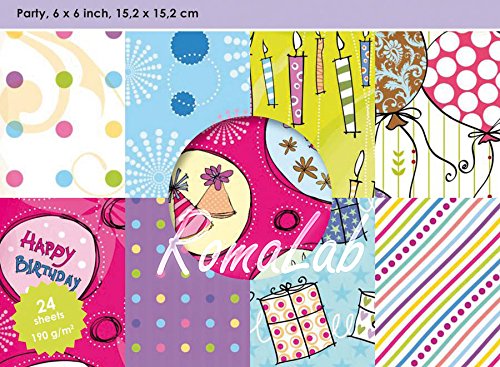 Paper Pad Party 6x6 inch 15,2x15,2 cm 24 sheets 190 g/m2 von CArt-Us