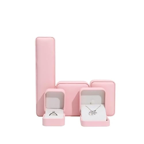 CBFGGOEUDFBS Schmuckschatulle, Schmuckverpackungsbox, Etuis for Ringe, Halsketten und Armbänder, Schmuckgeschenkbox, Ohrringaufbewahrung(Pink_Earring box) von CBFGGOEUDFBS