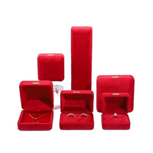 CBFGGOEUDFBS Schmuckschatulle, Schmuckverpackungsbox, Etuis for Ringe, Halsketten und Armbänder, Schmuckgeschenkbox, Ohrringaufbewahrung(Red_Pendant box) von CBFGGOEUDFBS