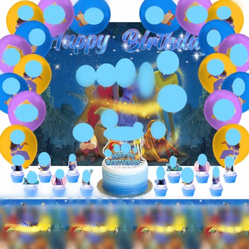 CBOSNF Wish Geburtstag Luftballons 33 Stück Wish Geburtstag Deko Wish Geburtstag Party Hintergrund Fotografie Banner, Tischdecke, Cake Topper Latexballon Party Supplies für Kinder von CBOSNF